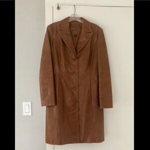Genuine Leather Trench Coat